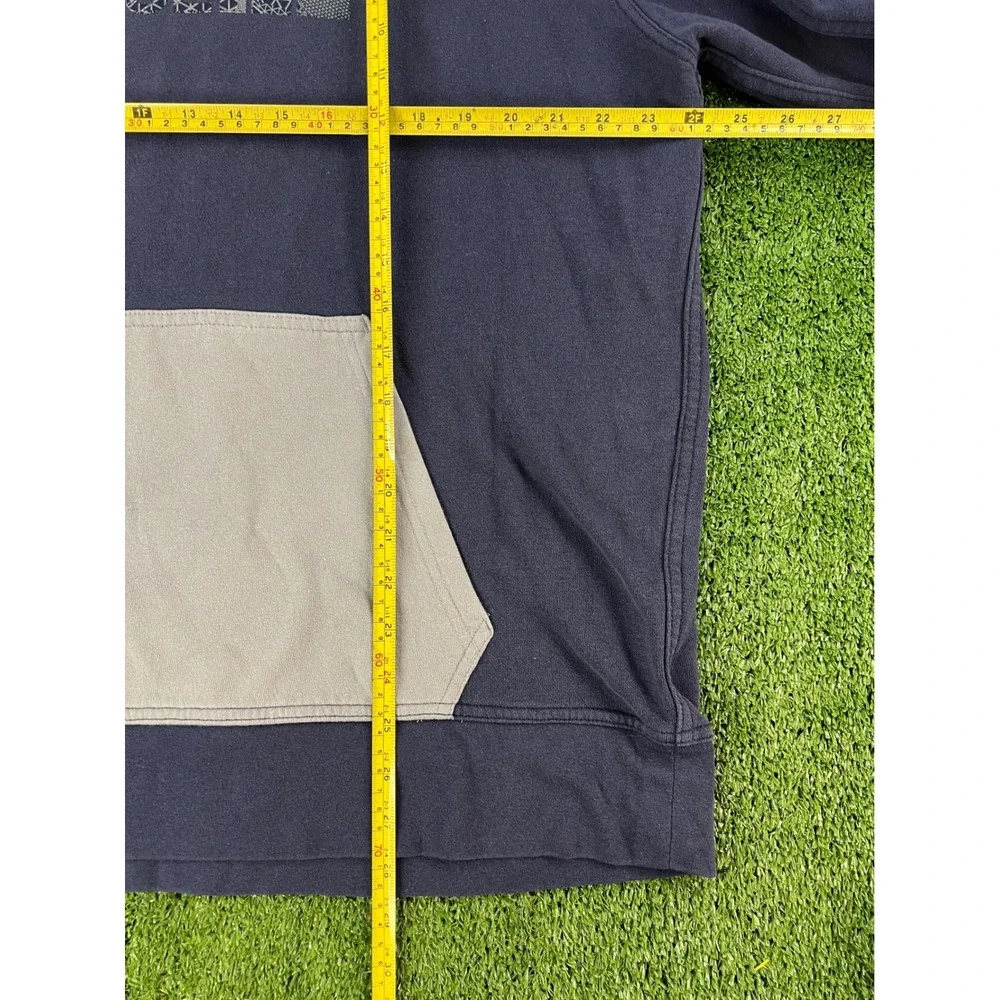 The‎ North Face Mens Hoodie XL Blue Gray Colorblock Geometric Logo Pullover